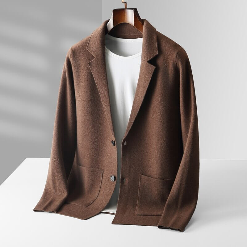 Brown chic blazer on white shirt, modern and timeless fashion statement for effortless elegance and all-day comfort.